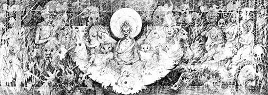 Buddha and the Animals - Fine Art Mural by E. Thor Carlson
