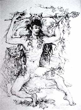 Dionysos - Fine Art Drawing by E. Thor Carlson