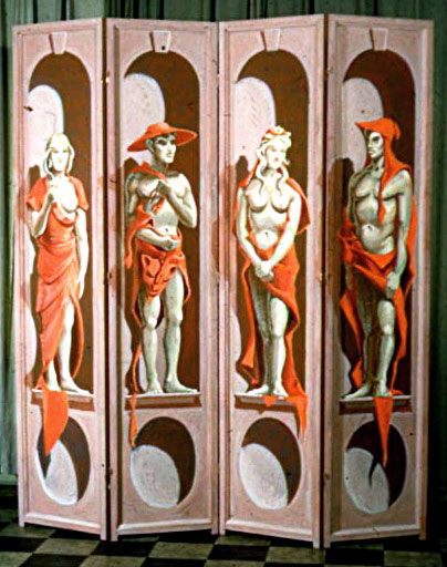 Red Baroque Solid Panels by E. Thor Carlson