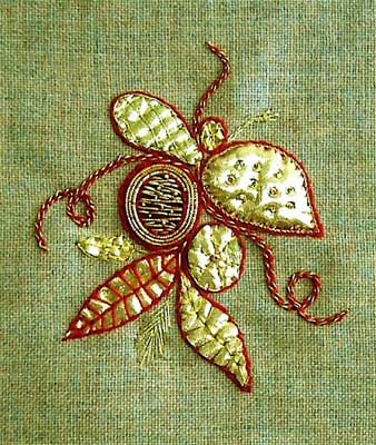 Goldwork Embroidery Sample by E. Thor Carlson