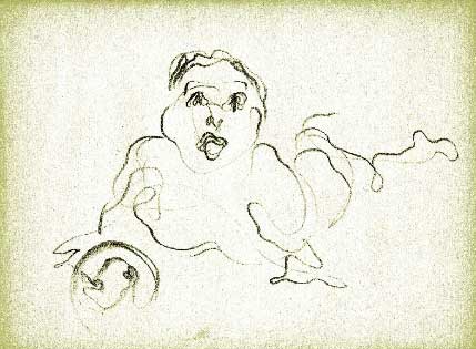 Hans Crawling Sketch by E. Thor Carlson