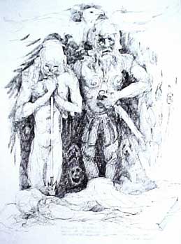 Hector Mourns Petrokulos - Fine Art Drawing by E. Thor Carlson