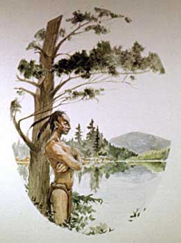Hiawatha at the Lake - Fine Art Drawing by E. Thor Carlson