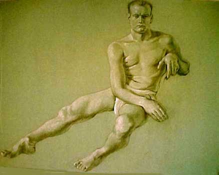 Life Model - Yale 1947 or 48 - Fine Art Drawing by E. Thor Carlson