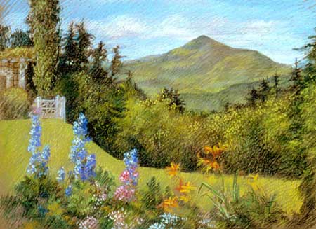 Formal Gardens Aspet - Fine Art Pastel by E. Thor Carlson
